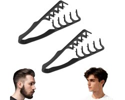 2 stuks - Haarstylingkam - Hoge kam - Geschikt voor krullend en dik haar - Ideaal voor het touperen van kapsels 19 cm (zwart) — cadeau in Cadeau-ideeën