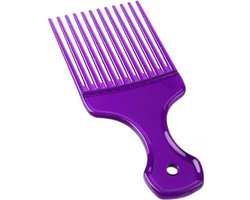 Brede Tanden Afro Haar Krullend Haar Vork Kam Paars Unisex Haar Stijl Krullend Massage Kappers Insert Borstel Haar Styling Tool — cadeau in Cadeau-ideeën