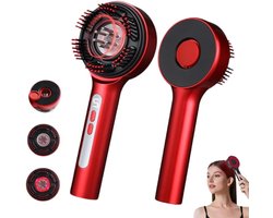 Hoofdmassage apparaat - Elektrische Haargroei Kam - Scalp massager - Hoofdhuid Massage Kam met Rood Licht - Scalp Massager IPX7 Waterdicht - Draadloos & Oplaadbaar - Voor Thuis & Reizen - Rood — cadeau in Verzorging