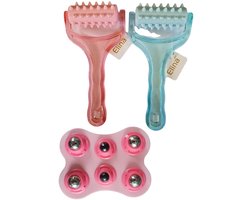 Massageroller 2-kleuren - 2 x - Massage - 1 voor HAAR - 1 voor HEM - Massage roller - 18,5 x 9cm — cadeau in Verzorging