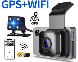 Dashcam Met 128GB Memory Card - Achteruit Rij Camera - Dashcam Set - WIFI - GPS - Bluetooth - Foto Functie - Loop - Microfoon - 1920x1080 - 500MP - 50HZ - DVR - App — cadeau in Elektronica