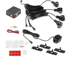 Parkeerhulp Systeem - Achteruit Rij Sensor - Veilig Parkeren - 4 Sensor Probes - 0-2 Meter Bereik - Zwart — cadeau in Cadeau-ideeën