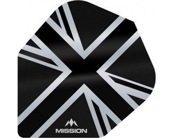 Mission Alliance Union Jack No.6 Dart Flights - 100 micron - Zwart — cadeau in Cadeau-ideeën