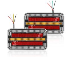 LED Achterlichten - Aanhanger Verlichting - Veilig Rijden - 4 Functies - 150x80mm - Transparant — cadeau in Cadeau-ideeën
