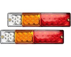 Achterlicht Set - Aanhanger Verlichting - Veilig Rijden - 20 LED Verlichting - 237mm Lengte - Rood Amber Wit — cadeau in Cadeau-ideeën