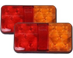Achterlicht set - Aanhanger lampen - Veilig rijden - 10 LED multifunctioneel - 150 mm breed - Rood — cadeau in Cadeau-ideeën