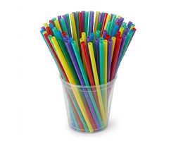 KURTT - 500 stuks Plastic rietjes - herbruikbaar rietje - 8x240mm - reusable - multicolor ( europese norm EN12875-1 gecertificeerd) — cadeau in Cadeau-ideeën