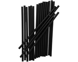 Herbruikbare Plastic Rietjes 8x240 mm – 250 Stuks – Zwart – Niet buigbaar – Extra Breed & Flexibel — cadeau in Cadeau-ideeën