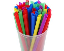 KURTT - 200 stuks Plastic Bubble tea rietjes - herbruikbaar rietje - 12x220mm - reusable ( europese norm EN12875-1 gecertificeerd) — cadeau in Cadeau-ideeën