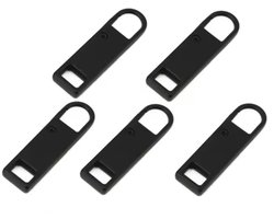 CHPN - Ritslusje - Ritstrekker - Ritslus - Kapotte rits - Rits schuifje - Rits schuifregelaar - Ritssluiter - Metaal - Zwart - 5 stuks - Universeel — cadeau in Cadeau-ideeën