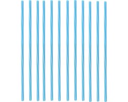 Herbruikbare rietjes - 50x - Blauw/wit - Kunststof - 22 cm — cadeau in Cadeau-ideeën