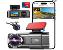 Auto Camera - Rit recorder - Veilig rijden - 4K voor en achter - 64GB kaart - Zwart — cadeau in Elektronica