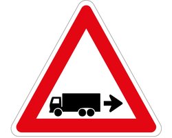 Achteruit rijdende vrachtwagen rechts bord | gecoat dibond materiaal | 15 cm — cadeau in Cadeau-ideeën