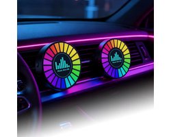 2 Stuks Auto Interieur LED Lamp - 10 Kleuren USB Oplaadbare RGB Geluidsgestuurde - Auto Uitlaat Ambient Muziek Ritme Licht - Verjaardag-Auto-Speelkamer-Slaapkamer - Sfeervolle Verlichting Decoratie — cadeau in Gadgets