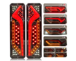 Set van twee vrachtwagenachterlichten - Met achteruitrij- en richtingaanwijzers - 57 LED-lampjes met hoge helderheid - 12V/24V - LED-achterlichten - Geschikt voor kleine landbouwvoertuigen en vrachtwagens - Inclusief remlichtfunctie — cadeau in Cadeau-ideeën