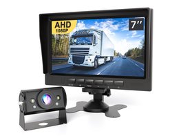 Strex Achteruitrijcamera Set Bedraad HD 1080P - 7" Scherm - 18LED Nachtzicht 15m - IP69 Waterdicht - Achteruitrij Camera — cadeau in Elektronica