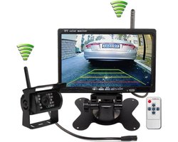 BrandWay Draadloze Achteruitrijcamera set met 7 inch scherm - Achteruitrij Camera Draadloos voor Auto / Camper / Caravan / Vrachtwagen / Landbouwmachines — cadeau in Elektronica