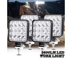 4 stuks LED-werklampen - wit licht - geschikt voor auto's, motorfietsen, terreinwagens, vrachtwagens, bestelwagens, vorkheftrucks - 48W-16 lampen — cadeau in Cadeau-ideeën