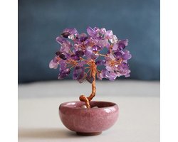 Amethist Edelsteenboom – Handgemaakte Kristallen Boom Decoratie – Rust & Intuïtie — cadeau in Wonen & Interieur