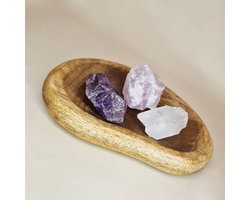 Gouden driehoek - Edelstenen - Ruwe edelstenen - Rozenkwarts - Bergkristal - Amethist - Cadeau - Kleinigheidje — cadeau in Cadeau-ideeën