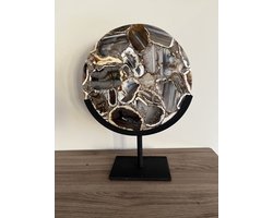 Light & Living Ornament op voet 25x11x35 cm GOUYA agaat+mat zwart — cadeau in Wonen & Interieur