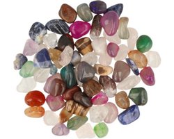Agaat mix 100 gr. trommelstenen (bijgekleurd) (mt2) — cadeau in Cadeau-ideeën