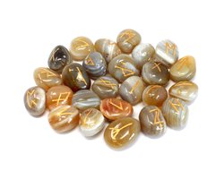 Runen stenen - Edelsteen - Agaat - Runensymbool - Runenset — cadeau in Hobby