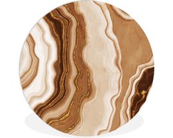 WallCircle - Wandcirkel ⌀ 90 - Edelstenen - Bruin - Agaat - Steen - Ronde schilderijen woonkamer - Wandbord rond - Muurdecoratie cirkel - Kamer decoratie binnen - Wanddecoratie muurcirkel - Woonaccessoires — cadeau in Wonen & Interieur