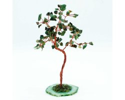 Ancient Wisdom Edelsteenboom Groene Aventurijn – Groene Agaat Basis – 100 Stenen – Decoratieve Edelsteenboom — cadeau in Wonen & Interieur