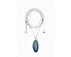 Heaven Eleven - parelmoer - agaat schijf - 80cm — cadeau in Mode & Accessoires