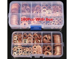 DW4Trading Assortimentsdoos Koperen Ringen 100 stuks - L13 x B6,5 x H2 cm — cadeau in Cadeau-ideeën