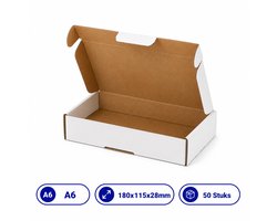 Brievenbusdoos A6 - 50 Stuks - 180x115x28mm - Witte Verzenddozen van Golfkarton | Propacker — cadeau in Cadeau-ideeën