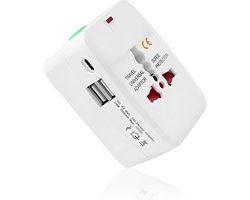 Universele Stekkeradapter - Wit - Compact Reisstopcontact met 8 Stopcontacten en 3 USB-poorten - Voor Wereldwijde Reis — cadeau in Cadeau-ideeën