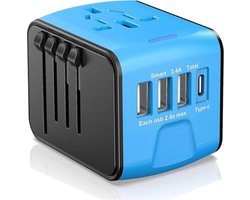 Universele Reisadapter - Compact Ontwerp - Met 3 USB-Poorten - Wereldwijd Gebruik — cadeau in Gadgets