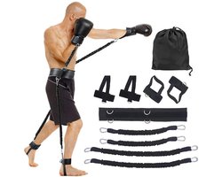 1 set - Sport Fitness Weerstandsbanden - Stretchbandenset - Bokstrainer - Boks Bounce Training Weerstandsbanden - Zwart - Voor been- en armoefeningen — cadeau in Mode & Accessoires