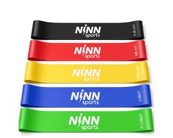 NINN Sports Weerstandsbanden Set van 5 - Fitness Elastieken - Incl E-Book - Booty Bands - Resistance Bands - Sport Banden voor Thuis & Sportschool — cadeau in Sport & Outdoor