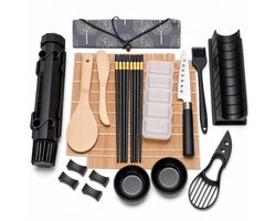 Sushi Maker Set 21-Delig Complete Sushi Bazooka Kit – Inclusief 2 Bamboe Matten Mesjes Vormen Mallen & 4 Metalen Eetstokjes – Sushi Maakset voor Beginners Thuiskoks & Gezinnen – Met Engelstalige Handleiding – Voedselveilig Materiaal — cadeau in Kookcadeaus