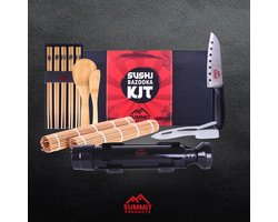 Summit Products Sushi Bazooka Kit- Sushi Maker Set- Sushi Kit- All In One Sushi Set- Inclusief online bereidingsgids- Zwart — cadeau in Kookcadeaus