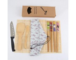 Sushi set incl. mes - Sushi maker - Sushi kit - Sushi set - Sushi servies - Sushimakers - Chopsticks — cadeau in Kookcadeaus