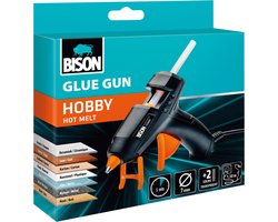 Bison Glue Gun Hobby - smeltlijmpistool, hobby en creatief, lijmt razendsnel, voor diverse materialen, kunststof, textiel, karton, keramiek, glas, onderling en combinatie — cadeau in Hobby