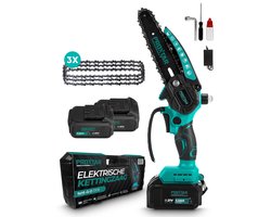 ProXtar Mini Kettingzaag - Kettingzaag - Snoeizaag - Takkenzaag - Handzaag - Inclusief Opbergkoffer, 2 Accu's & 3 Kettingen - Automatische Kettingsmering - Brushless — cadeau in Cadeau-ideeën