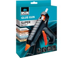 Bison Glue Gun Super, met hoge lijmprestaties voor doe-het-zelf en semi professioneel gebruik, hout, metaal, steen, glas, tegels, keramiek, leer, textiel en vele kunststoffen. — cadeau in Gereedschap