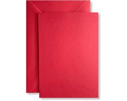 Cards & Crafts 20 x Kaarten & Enveloppen Rood - A6 / C6 - 10,5x15cm / 11,4x16,2cm - Rechthoekig — cadeau in Hobby