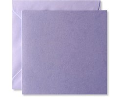 Cards & Crafts 20 x Vierkante Kaarten & Enveloppen Lila - 13,5x13,5cm / 14x14cm - Vierkant — cadeau in Hobby