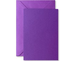 Cards & Crafts 20 x Kaarten & Enveloppen Paars - A6 / C6 - 10,5x15cm / 11,4x16,2cm - Rechthoekig — cadeau in Hobby
