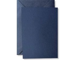 Cards & Crafts 20 x Kaarten & Enveloppen Donker Blauw - A6 / C6 - 10,5x15cm / 11,4x16,2cm - Rechthoekig — cadeau in Hobby