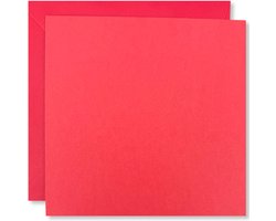 Cards & Crafts 20 x Vierkante Kaarten & Enveloppen Rood - 13,5x13,5cm / 14x14cm - Vierkant — cadeau in Hobby