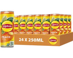 Lipton Ice Tea blik - Peach - laag in calorieën - 24 x 250 ml - Voordeelverpakking — cadeau in Cadeau-ideeën