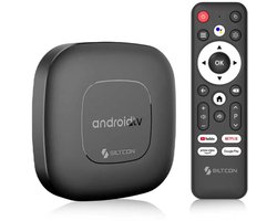 Siltcon® Android TV Box 4K & 8K HDR – Streaming Box - 2.4 & 5 GHz WiFi & Bluetooth – 16GB – Geschikt voor Google TV Streamer & Assistant– Upgrade elke TV naar SmartTV - Geschikt voor 3000+ apps! - Zwart — cadeau in Elektronica