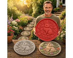 Vormpjes voor stapstenen in de vorm van dieren - Stapsteenmallen - Gipsen cementmallen - Herbruikbaar - Padtreden - Buitendecoratie - Een cadeau voor natuurliefhebbers - Geschikt voor tuinen en terrassen - Konijnvorm — cadeau in Hobby